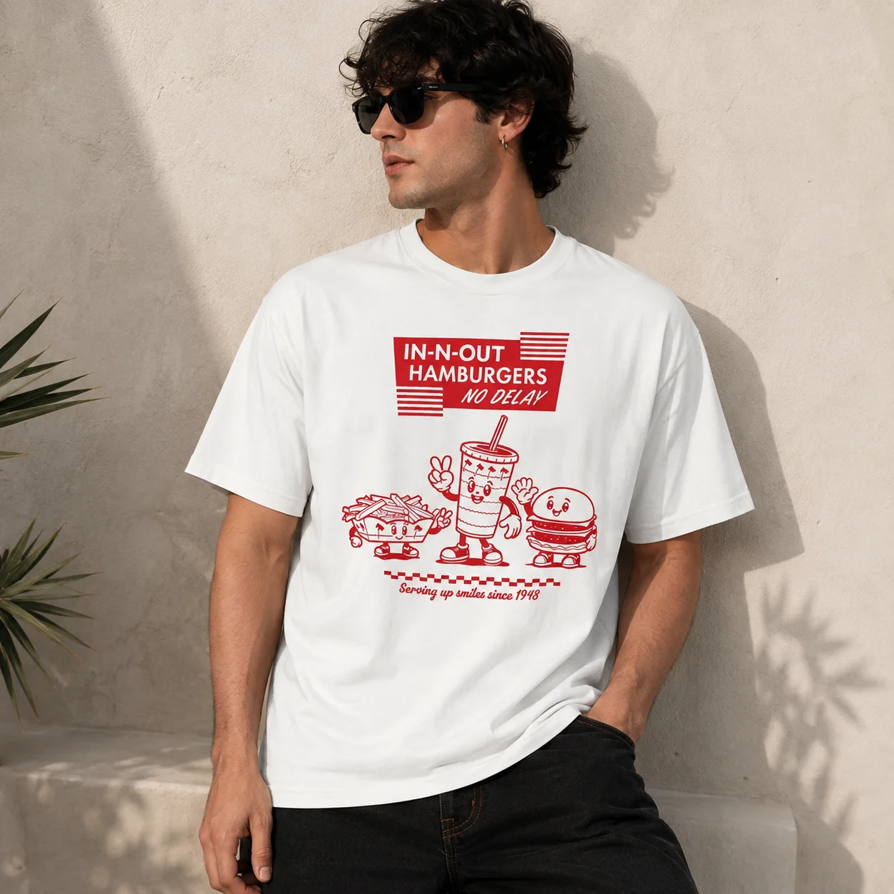 Hamburgers No Delay Retro Fast Food Tee Vintage Diner Burger Shirt