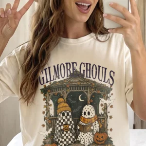 Gilmore Ghouls Where You Haunt I Will Follow Halloween Tee Spooky Ghost Shirt for Women