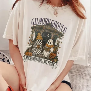 Gilmore Ghouls Where You Haunt I Will Follow Halloween Tee Spooky Ghost Shirt for Women
