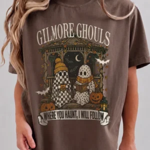 Gilmore Ghouls Where You Haunt I Will Follow Halloween Tee Spooky Ghost Shirt for Women