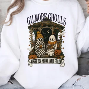 Gilmore Ghouls Where You Haunt I Will Follow Halloween Tee Spooky Ghost Shirt for Women