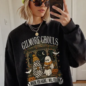 Gilmore Ghouls Where You Haunt I Will Follow Halloween Tee Spooky Ghost Shirt for Women