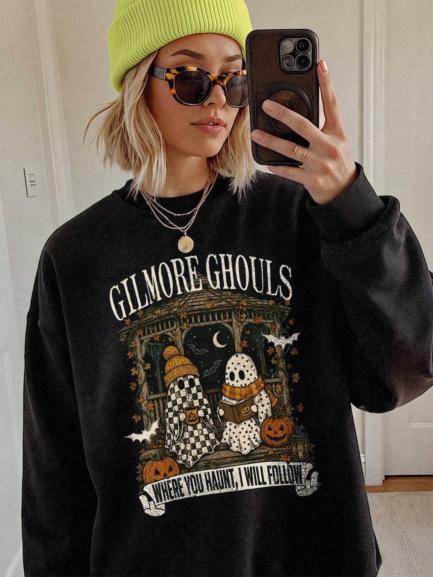 Gilmore Ghouls Where You Haunt I Will Follow Halloween Tee Spooky Ghost Shirt for Women