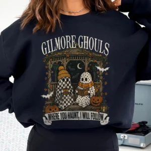 Gilmore Ghouls Where You Haunt I Will Follow Halloween Tee Spooky Ghost Shirt for Women