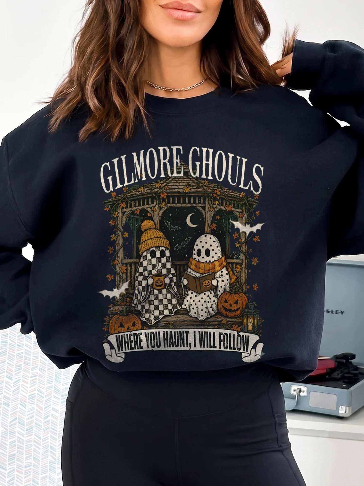 Gilmore Ghouls Where You Haunt I Will Follow Halloween Tee Spooky Ghost Shirt for Women