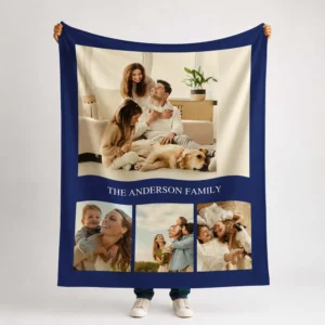 Custom Pet Photo Blanket Personalized Dog Portrait Fleece Throw Gift for Pet Owners