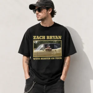 Zach Bryan With Heaven On Tour Tee Vintage Concert Graphic Shirt