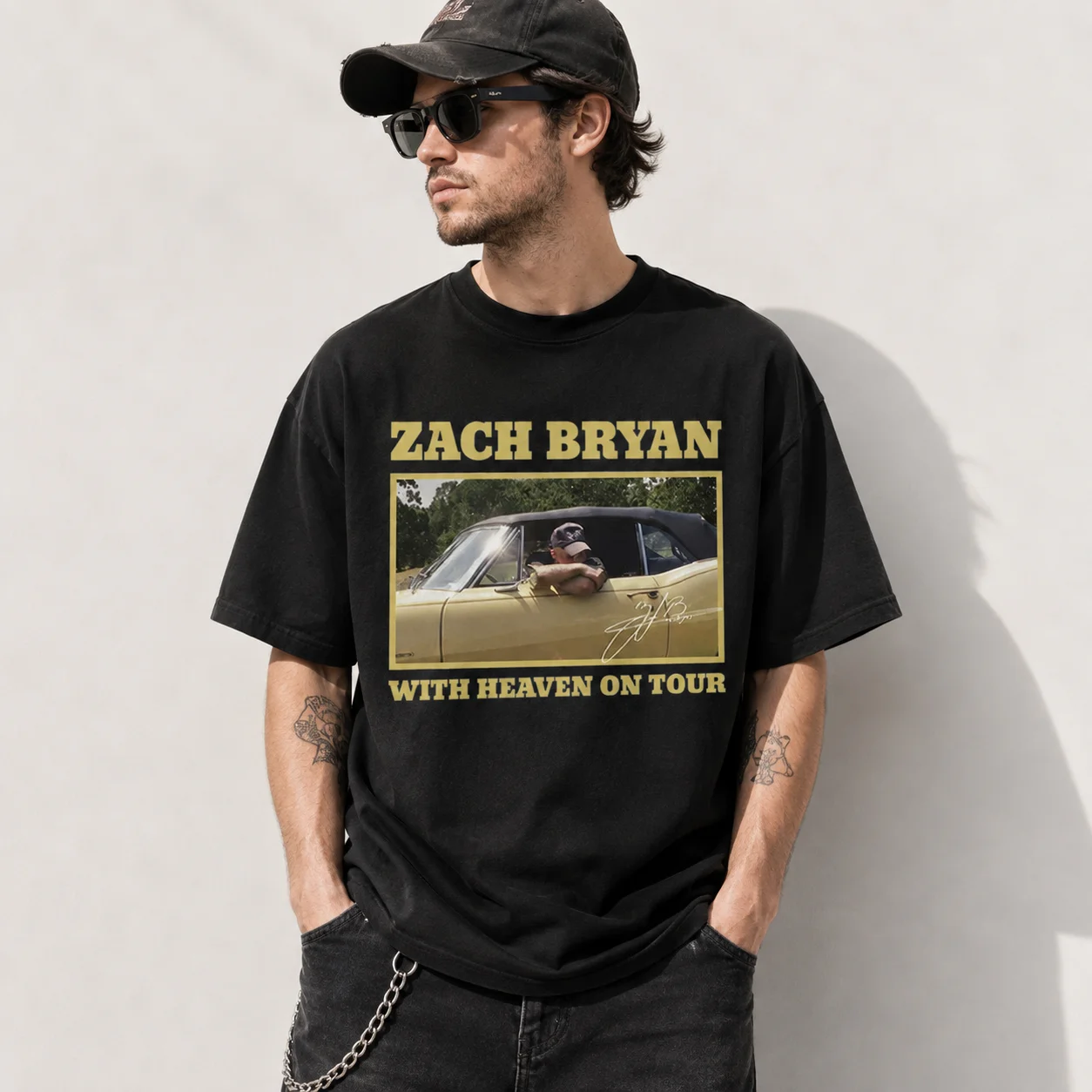 Zach Bryan With Heaven On Tour Tee Vintage Concert Graphic Shirt