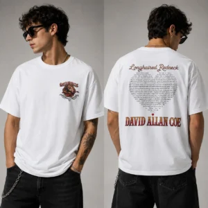 David Allan Coe Longhaired Redneck Vintage Tribute Tee Outlaw Country Music Fan Gift