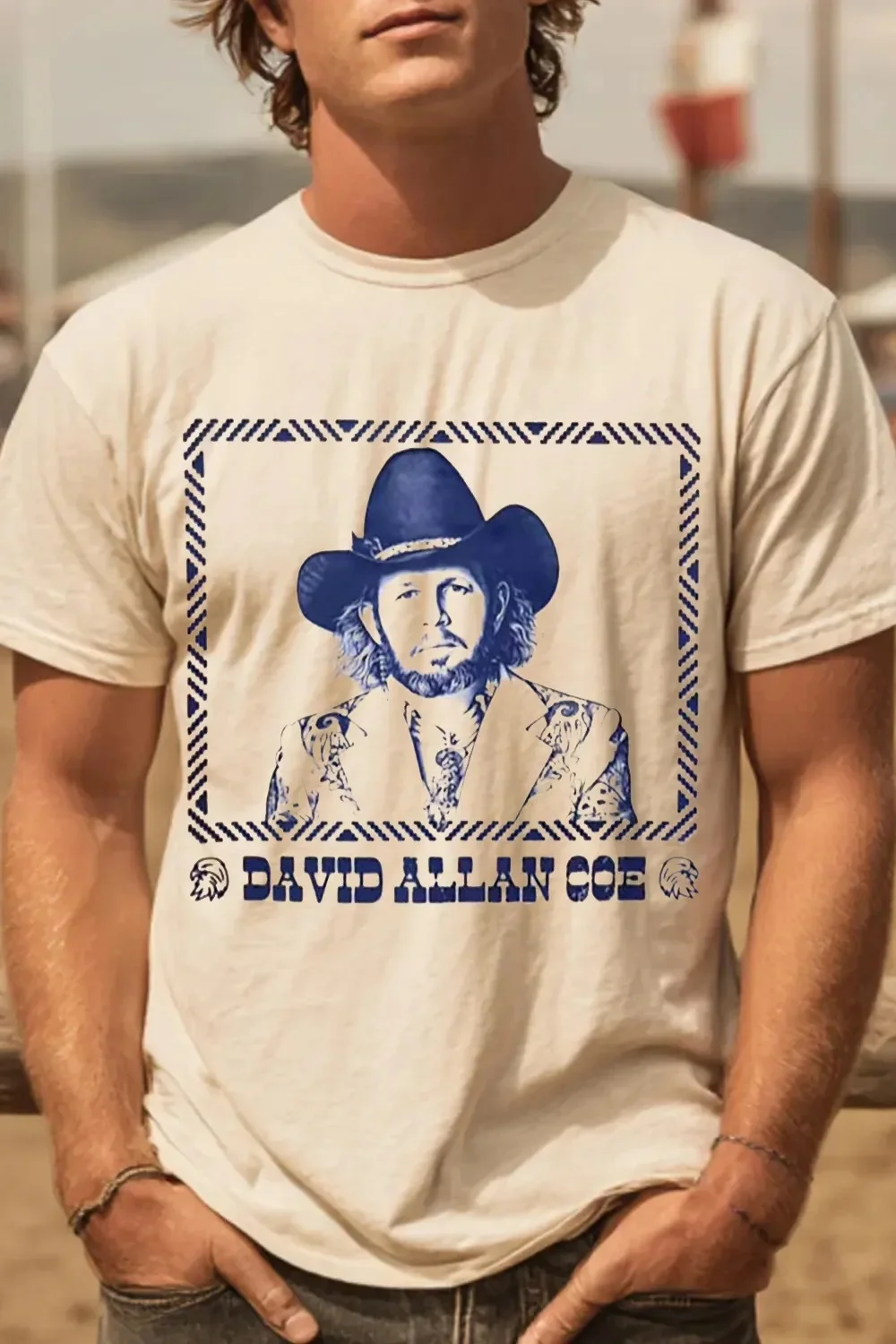 David Allan Coe Vintage Portrait Tee Outlaw Country Graphic T-Shirt