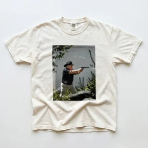 Donald Trump Cowboy Hat Gun Graphic Tee Conservative Political Shirt
