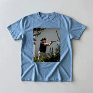 Donald Trump Cowboy Hat Gun Graphic Tee Conservative Political Shirt
