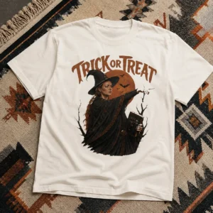 Sophie CunninghamTrick or Treat Vintage Witch Graphic Tee for Halloween
