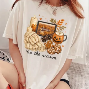 Gilmore Girls Tis The Season Fall Aesthetic Tee Cozy Autumn Stars Hollow T-Shirt