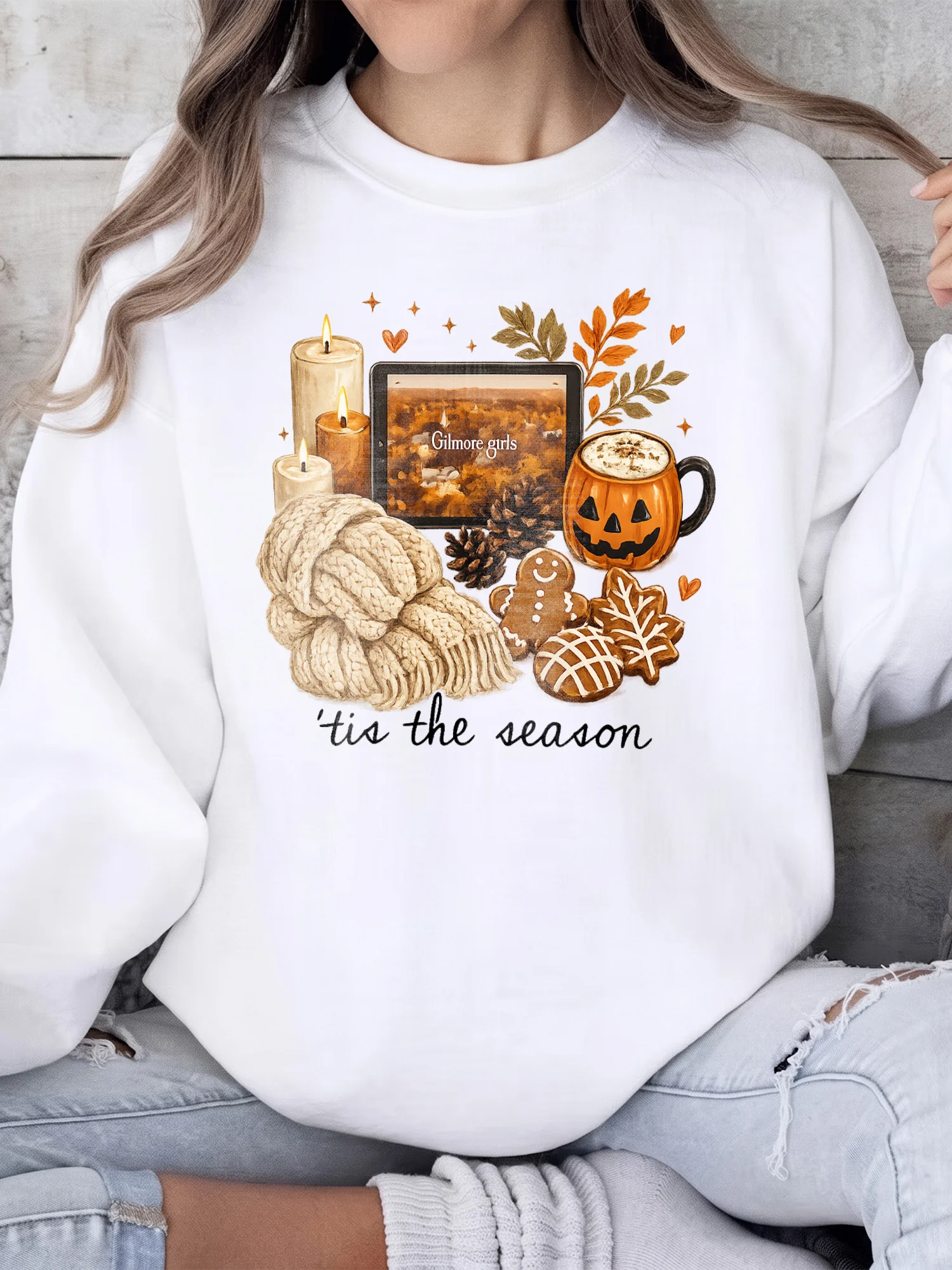 Gilmore Girls Tis The Season Fall Aesthetic Tee Cozy Autumn Stars Hollow T-Shirt