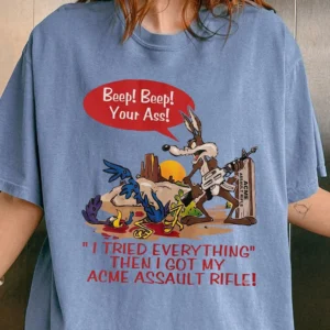 Beep Beep Your Ass Wile E. Coyote Parody Tee Retro Adult Humor Shirt
