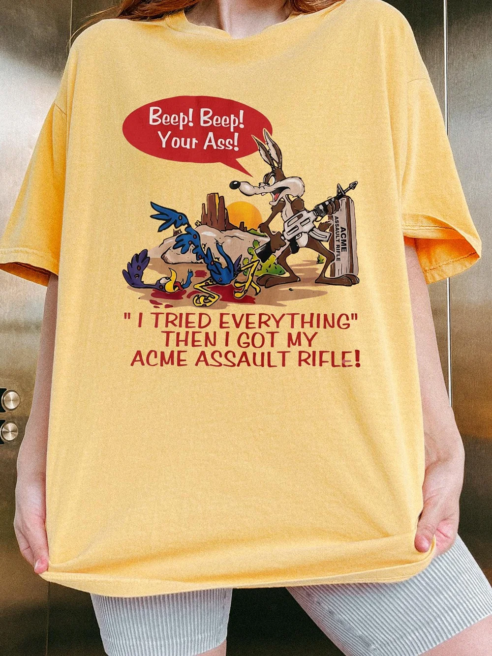 Beep Beep Your Ass Wile E. Coyote Parody Tee Retro Adult Humor Shirt
