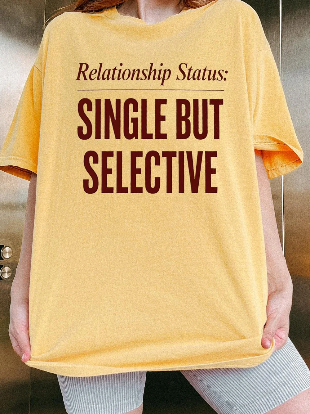 Relationship Status Single But Selective Tee Funny Dating Humor Shirt for Women