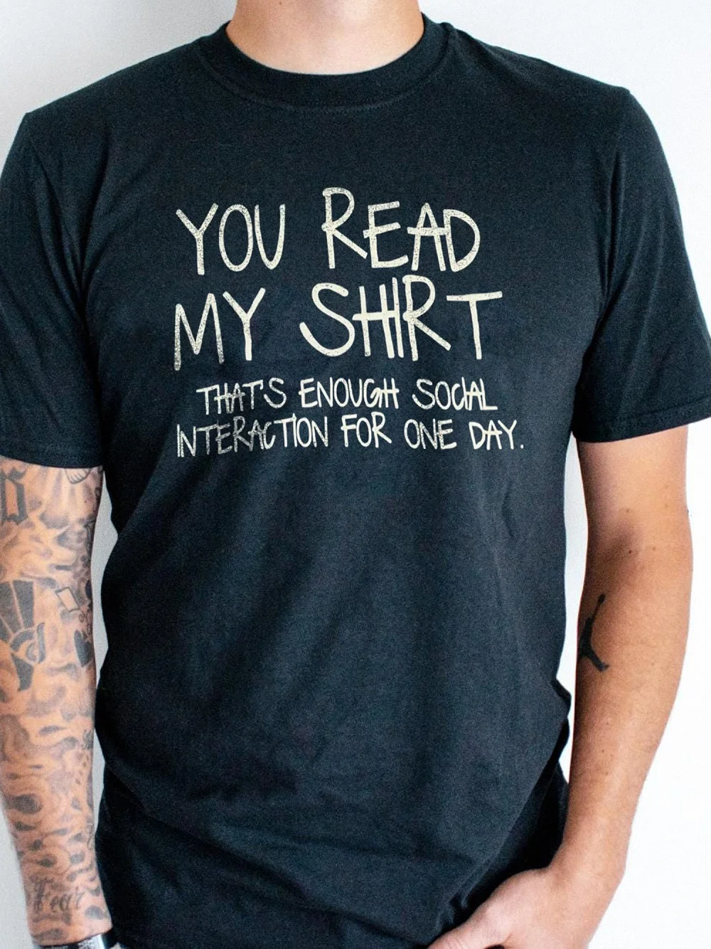 You Read My Shirt That's Enough Social Interaction Introvert Sweatshirt Funny Sarcastic Pullover