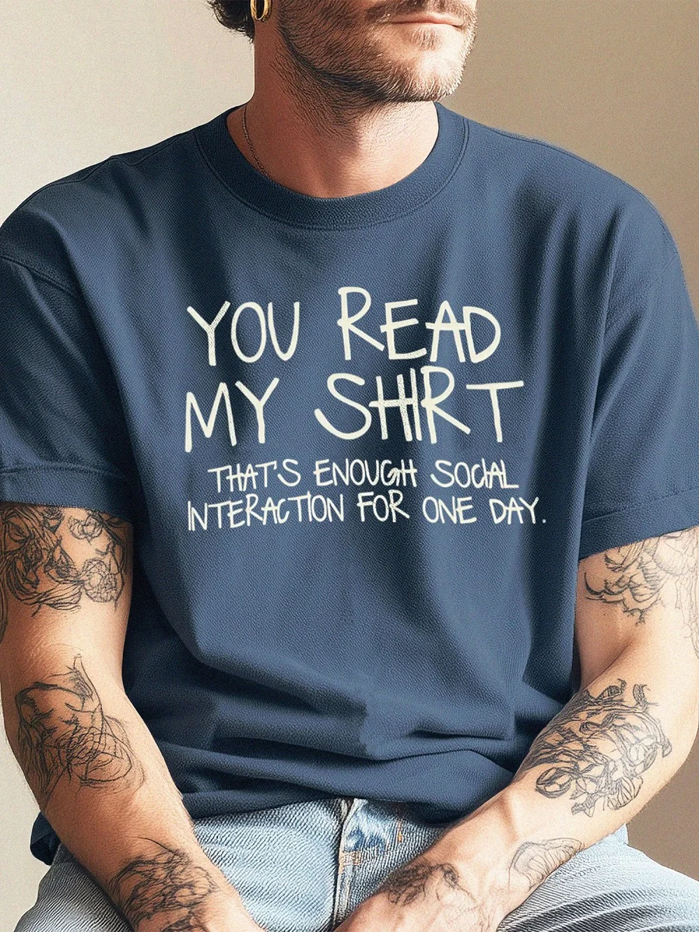 You Read My Shirt That's Enough Social Interaction Introvert Sweatshirt Funny Sarcastic Pullover