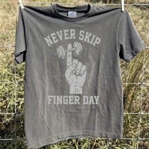 Never Skip Finger Day Sweatshirt Funny Workout Humor Gym Gift