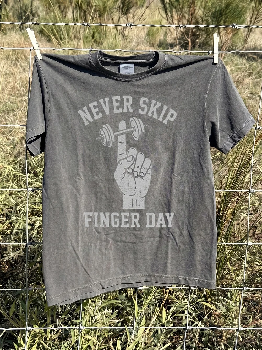 Never Skip Finger Day Sweatshirt Funny Workout Humor Gym Gift