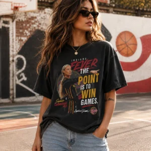 Indiana Fever Sophie Cunningham #8 Graphic Tee The Point Is To Win Games Basketball Fan Shirt