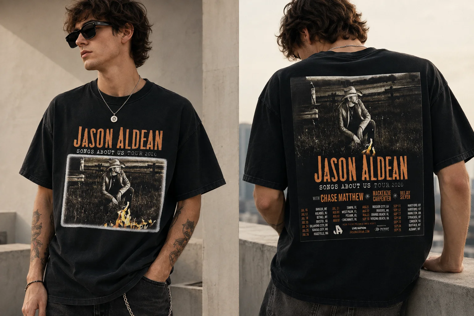 Jason Aldean Songs About Us Tour 2020 Vintage Concert Tee for Country Music Fans