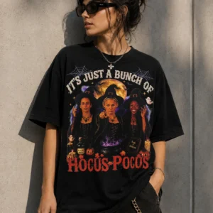 It's Just A Bunch Of Hocus Pocus Vintage Halloween Graphic Tee
