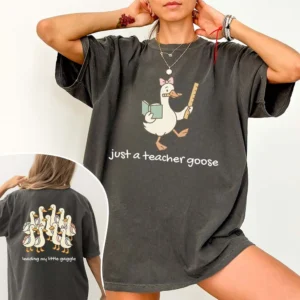 Funny Teacher Goose Tee Leading My Little Gaggle Back to School Gift