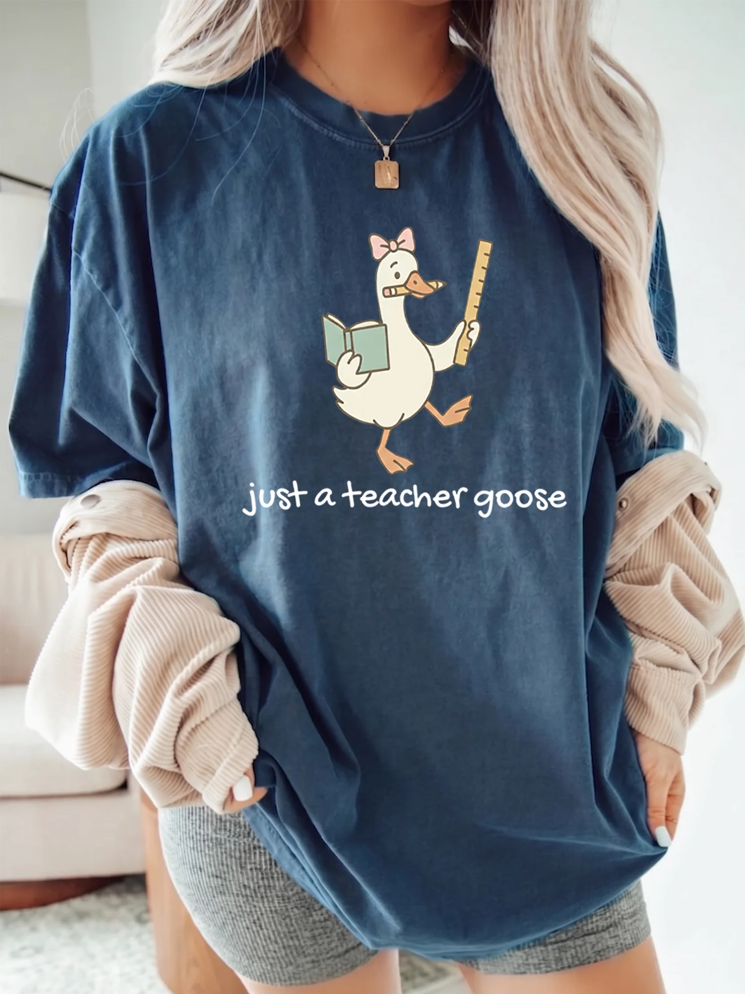 Funny Teacher Goose Tee Leading My Little Gaggle Back to School Gift