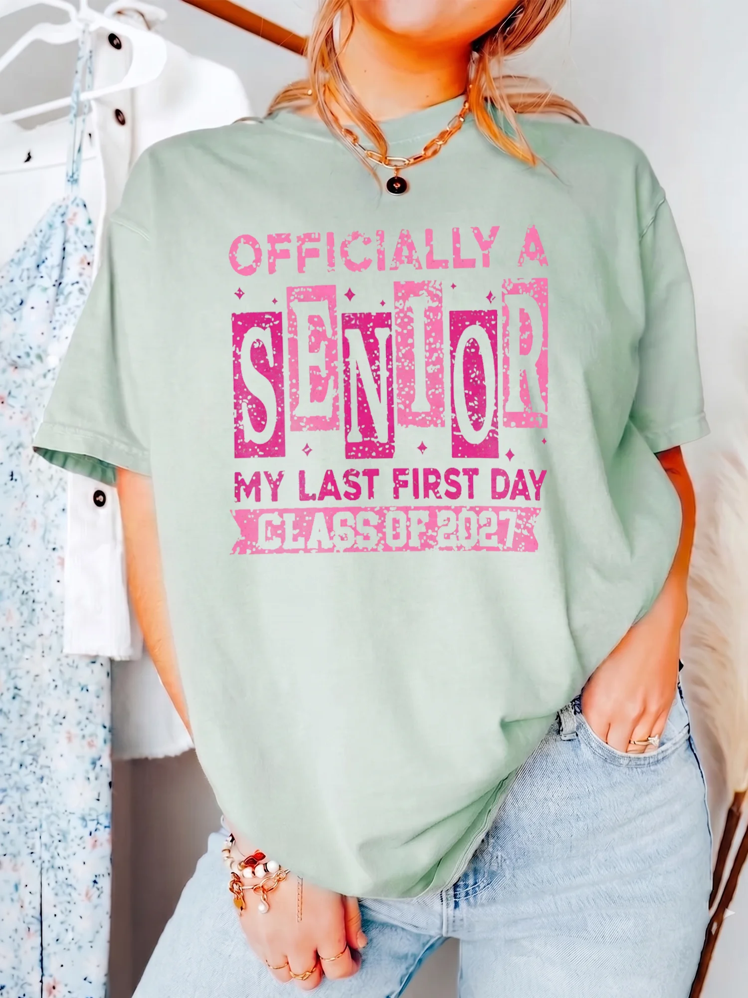 Officially a Senior My Last First Day Custom Year Tee Back to School Graphic T-Shirt