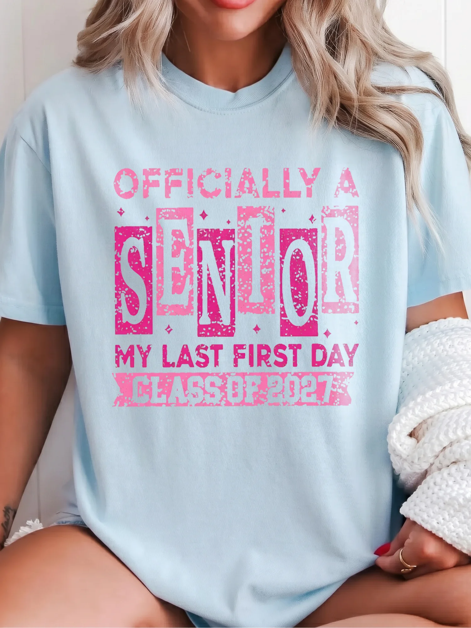Officially a Senior My Last First Day Custom Year Tee Back to School Graphic T-Shirt
