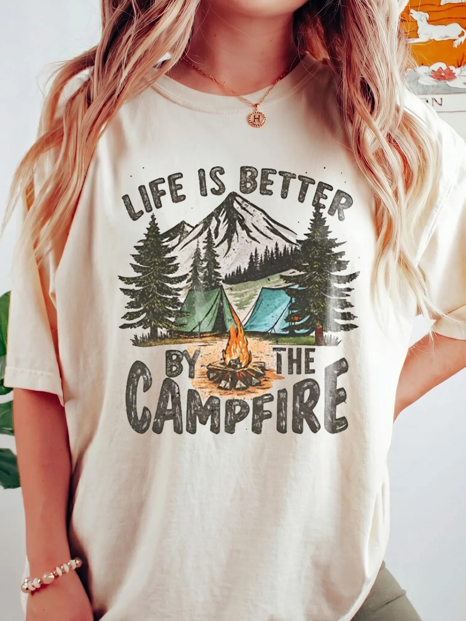 Life Is Better by the Campfire Tee Vintage Outdoor Camper Shirt