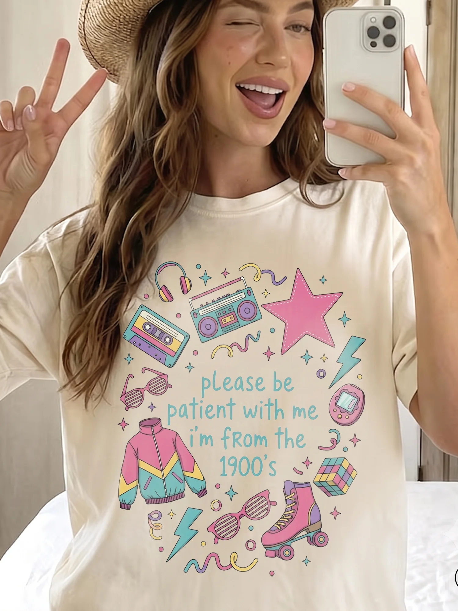 Please Be Patient With Me I'm From The 1900s Retro Humor Tee Funny Nostalgic Shirt