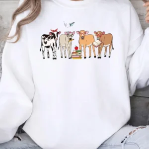 Cute Back to School Cow Graphic Tee for Teachers and Students