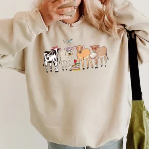 Cute Back to School Cow Graphic Tee for Teachers and Students