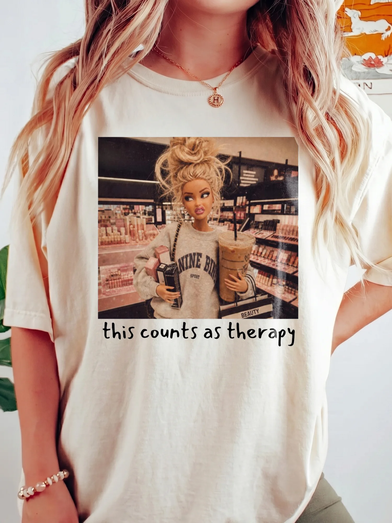 This Counts As Therapy Tee Funny Retail Therapy Burnout Coping Shirt For Women