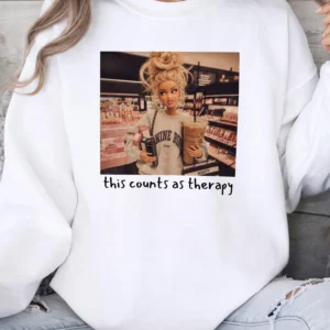 This Counts As Therapy Tee Funny Retail Therapy Burnout Coping Shirt For Women