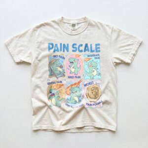 Dinosaur Pain Scale Tee Funny Medical Humor for Nurses and Doctors