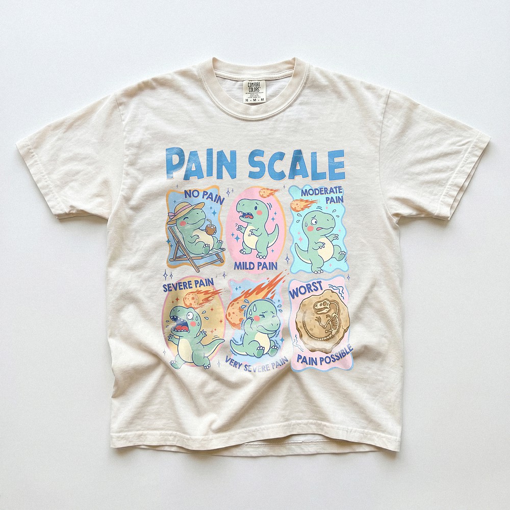 Dinosaur Pain Scale Tee Funny Medical Humor for Nurses and Doctors