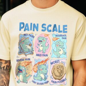 Dinosaur Pain Scale Tee Funny Medical Humor for Nurses and Doctors