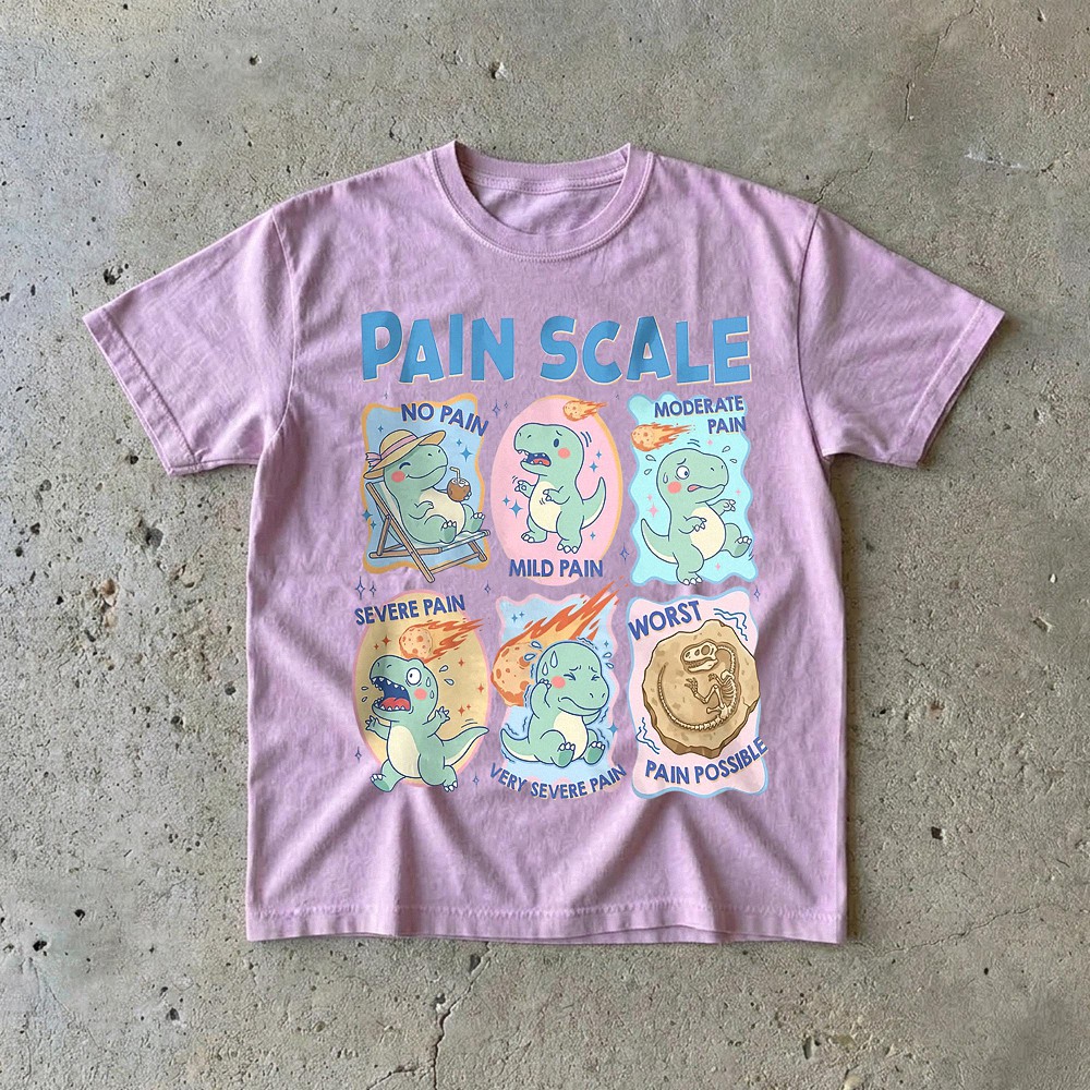 Dinosaur Pain Scale Tee Funny Medical Humor for Nurses and Doctors