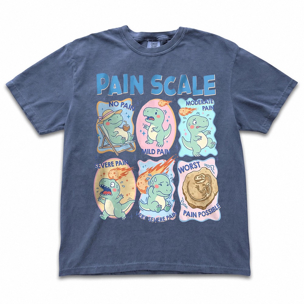 Dinosaur Pain Scale Tee Funny Medical Humor for Nurses and Doctors