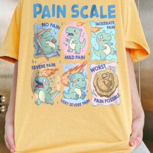 Dinosaur Pain Scale Tee Funny Medical Humor for Nurses and Doctors