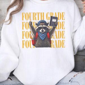 Fourth Grade Raccoon Tee for Back to School Students and Teachers