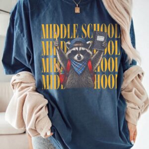 Middle School Raccoon Back to School Tee Funny First Day of School Gift for Teachers