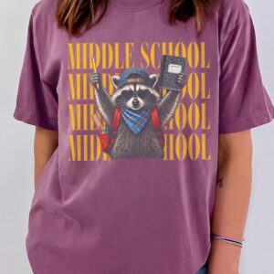 Middle School Raccoon Back to School Tee Funny First Day of School Gift for Teachers