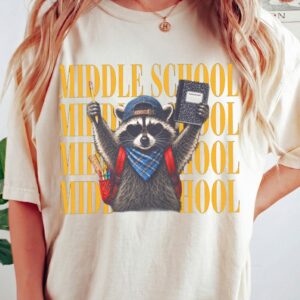 Middle School Raccoon Back to School Tee Funny First Day of School Gift for Teachers