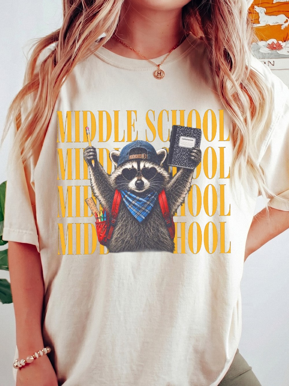 Middle School Raccoon Back to School Tee Funny First Day of School Gift for Teachers